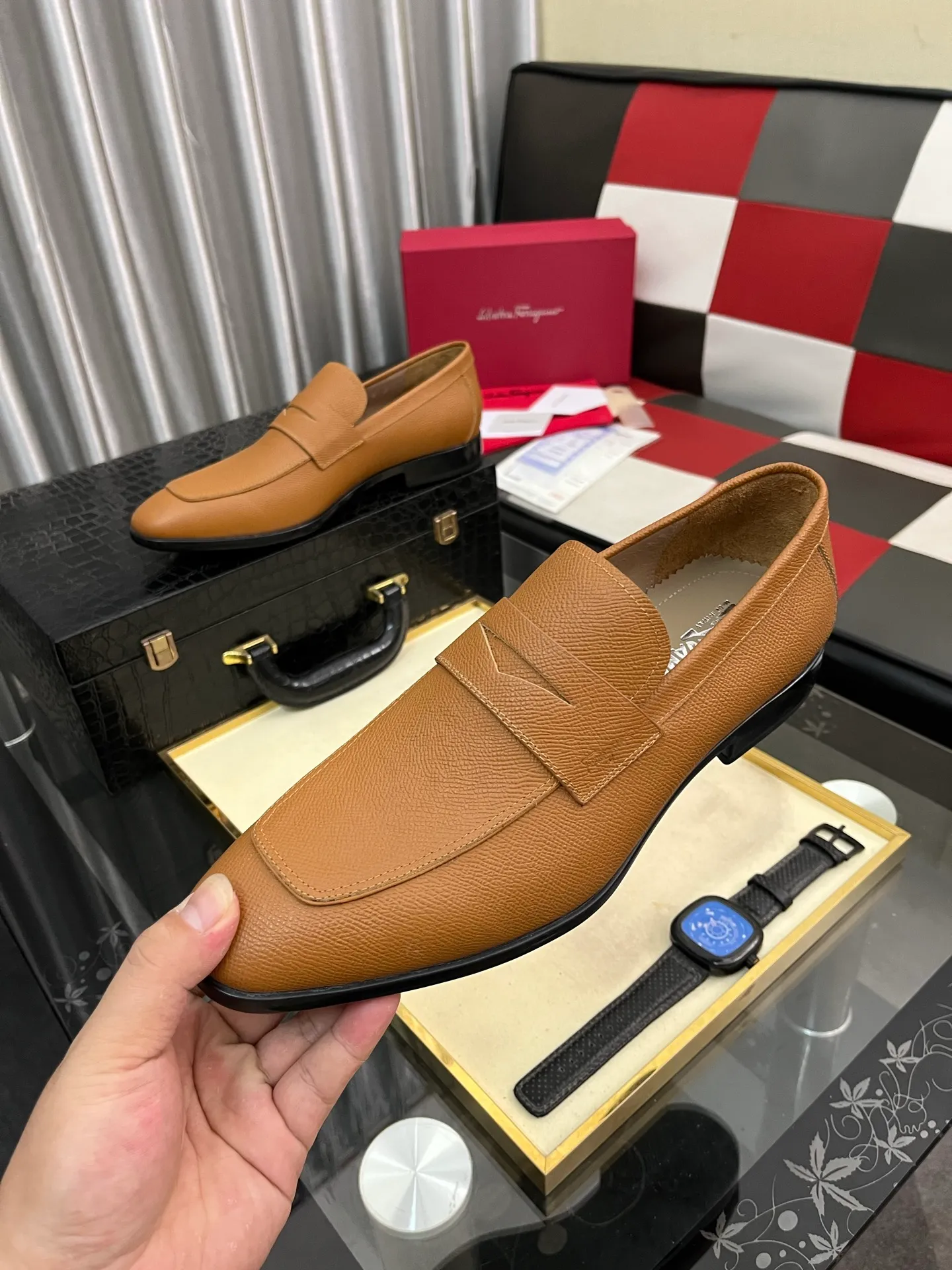 Men's shoes 💰600⌚️⌚️[Salvatore Ferragamo] Ferragamo business leather shoes, 1:1 top purchasing quality, imported selected original calfskin for the uppers, imported original soft water-dyed cowhide for the inner feet, imported original customized Italian handmade lightweight foam outsole, size: 39-44 5️⃣ options available